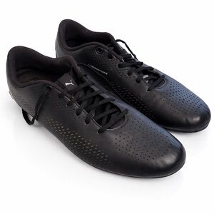 PUMA BMW Motorsport Black Leather Low-Profile Sneakers Driving Shoes